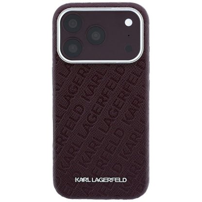MagSafe puzdro pre Apple iPhone 18 Pro / 17 Pro, Karl Lagerfeld, Štruktúrované kovové logo, Bordové