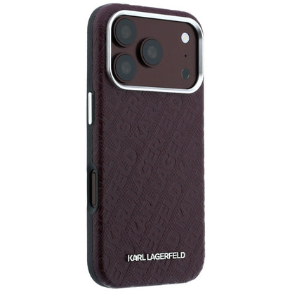 MagSafe puzdro pre Apple iPhone 18 Pro / 17 Pro, Karl Lagerfeld, Štruktúrované kovové logo, Bordové