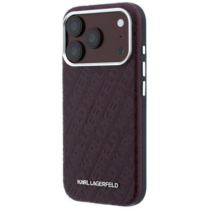 MagSafe puzdro pre Apple iPhone 18 Pro / 17 Pro, Karl Lagerfeld, Štruktúrované kovové logo, Bordové