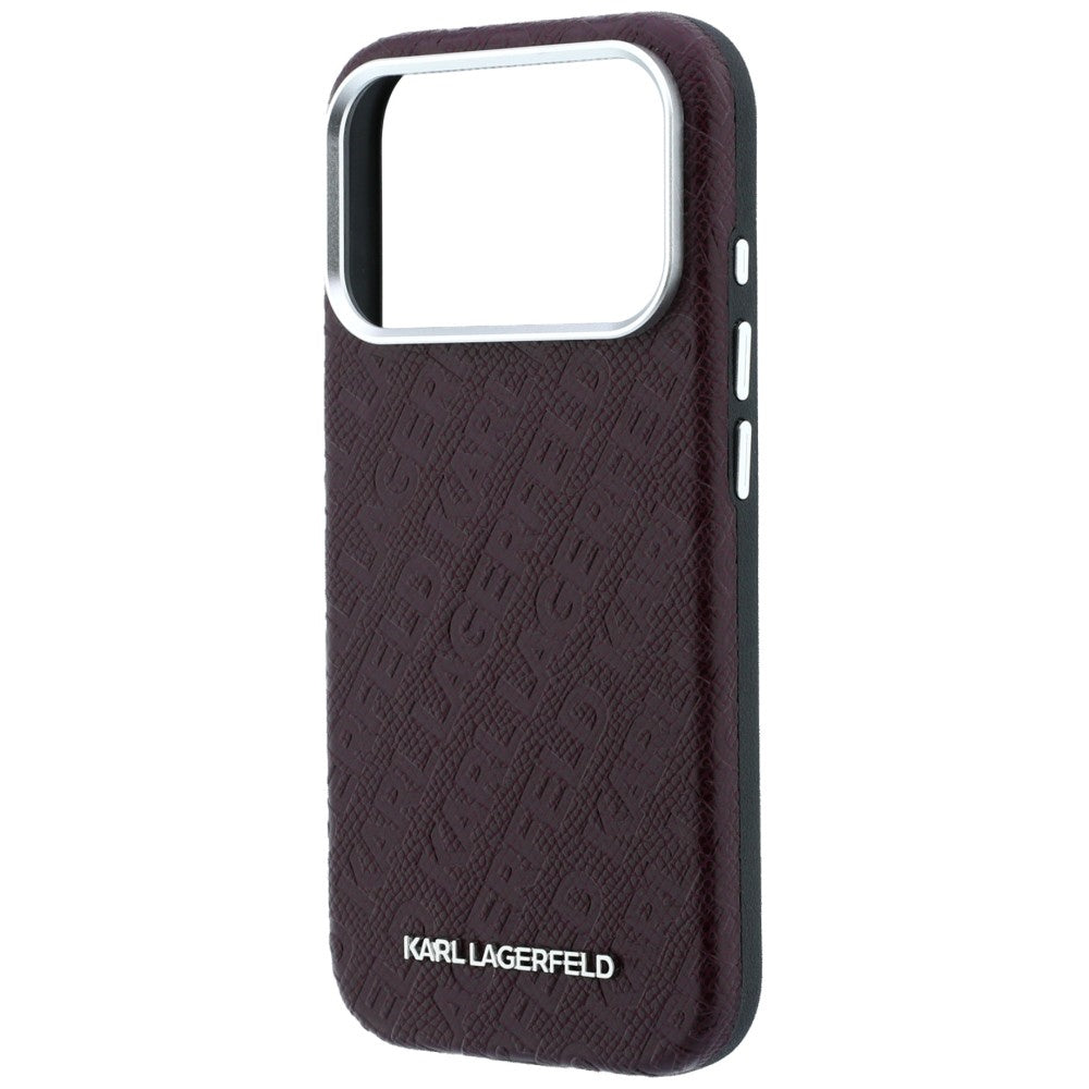 MagSafe puzdro pre Apple iPhone 18 Pro / 17 Pro, Karl Lagerfeld, Štruktúrované kovové logo, Bordové