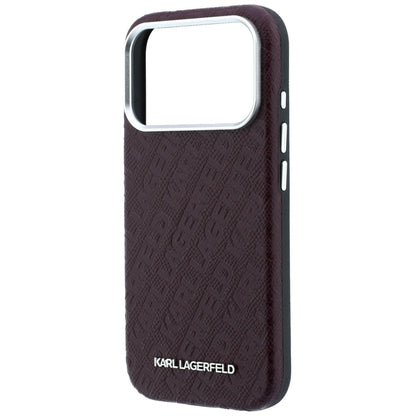 MagSafe puzdro pre Apple iPhone 18 Pro / 17 Pro, Karl Lagerfeld, Štruktúrované kovové logo, Bordové