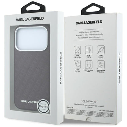 MagSafe puzdro pre Apple iPhone 18 Pro / 17 Pro, Karl Lagerfeld, Štruktúrované kovové logo, Bordové