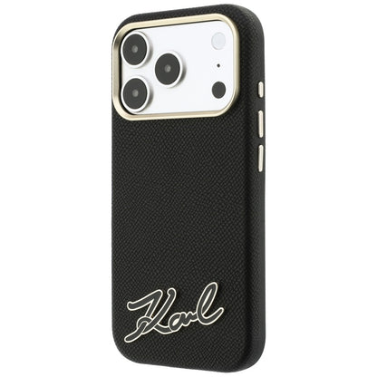 MagSafe puzdro pre Apple iPhone 18 Pro / 17 Pro, Karl Lagerfeld, Logo z textúrované živice, Čierne