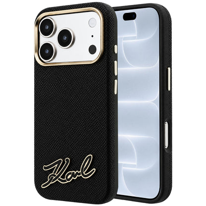 MagSafe puzdro pre Apple iPhone 18 Pro / 17 Pro, Karl Lagerfeld, Logo z textúrované živice, Čierne
