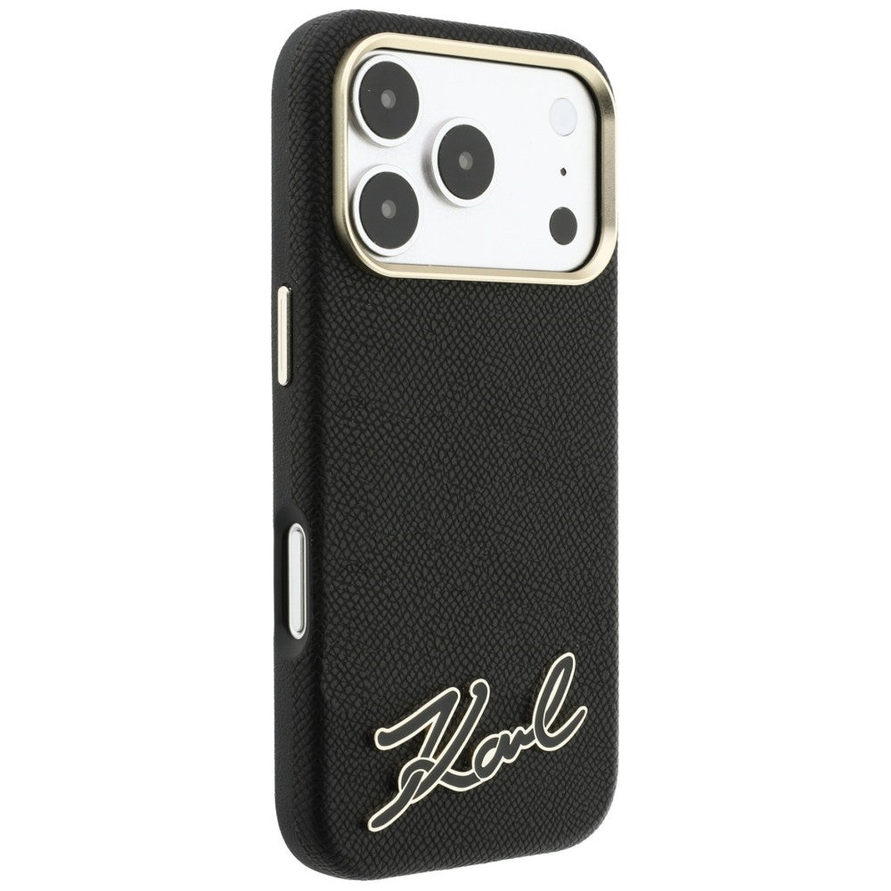 MagSafe puzdro pre Apple iPhone 18 Pro / 17 Pro, Karl Lagerfeld, Logo z textúrované živice, Čierne