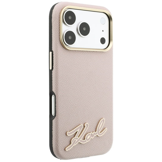 MagSafe puzdro pre Apple iPhone 18 Pro / 17 Pro, Karl Lagerfeld, Štruktúrované živicové logo, Ružové