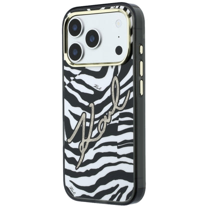 MagSafe puzdro pre Apple iPhone 18 Pro / 17 Pro, Karl Lagerfeld, HC IML Signature Zebra Glitter Gold, Čierne