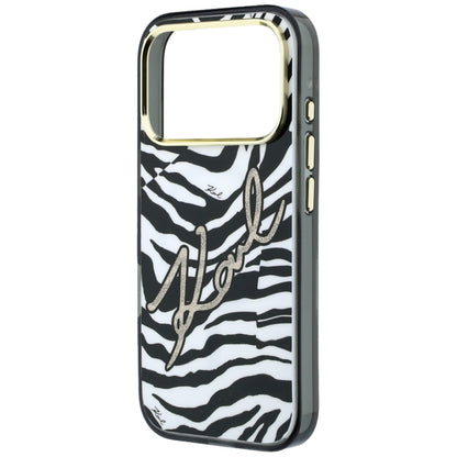 MagSafe puzdro pre Apple iPhone 18 Pro / 17 Pro, Karl Lagerfeld, HC IML Signature Zebra Glitter Gold, Čierne