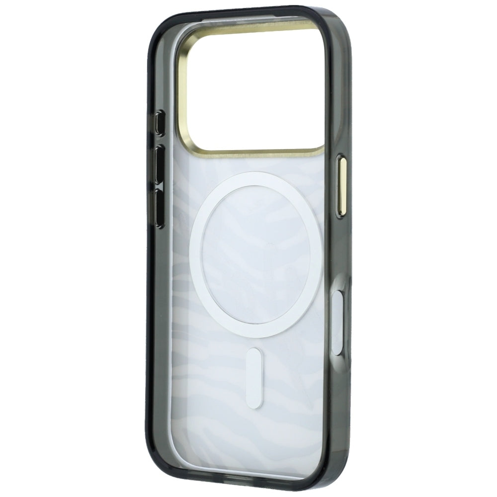 MagSafe puzdro pre Apple iPhone 18 Pro / 17 Pro, Karl Lagerfeld, HC IML Signature Zebra Glitter Gold, Čierne