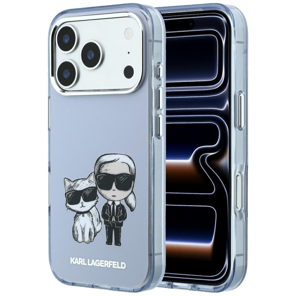 MagSafe puzdro pre Apple iPhone 18 Pro / 17 Pro, Karl Lagerfeld, IML KC Bodies Sketch Print, Modré