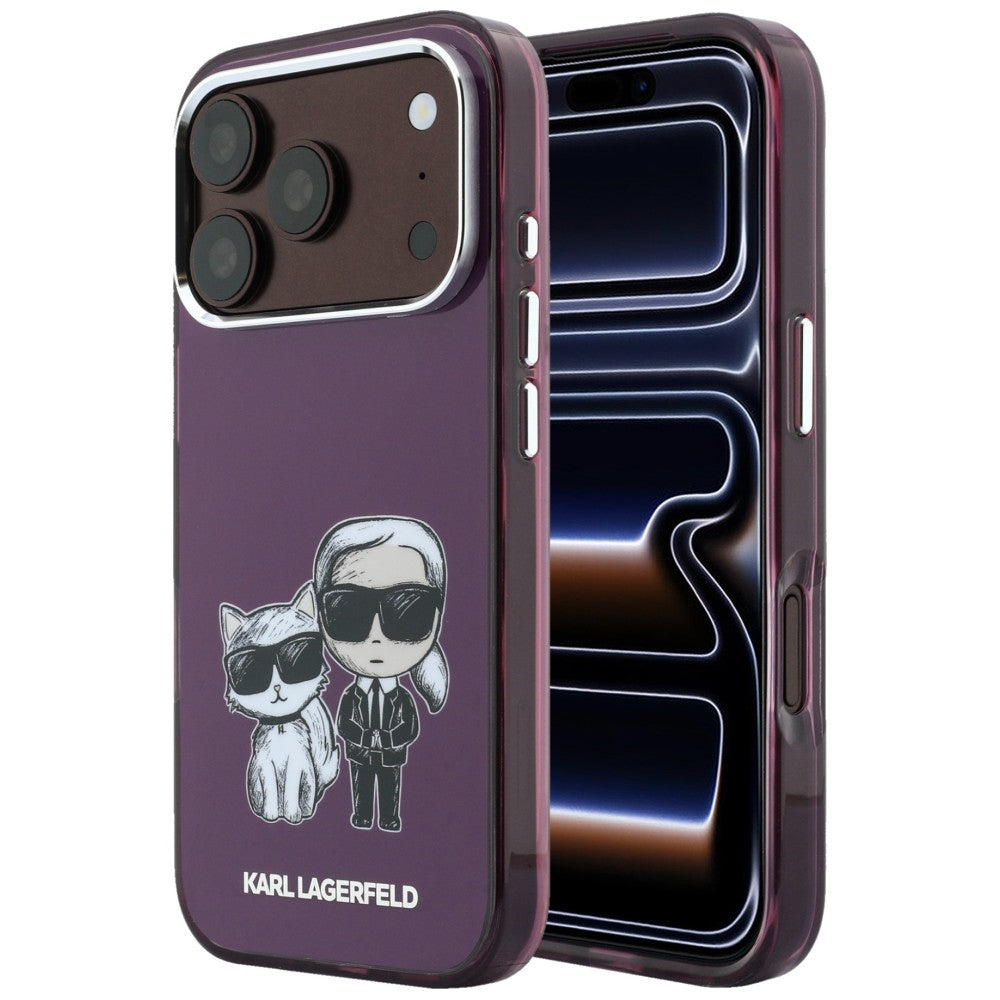MagSafe puzdro pre Apple iPhone 18 Pro / 17 Pro, Karl Lagerfeld, IML KC Bodies Sketch Print, Bordová