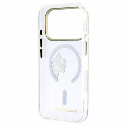 MagSafe puzdro pre Apple iPhone 18 Pro / 17 Pro, Karl Lagerfeld, IML Peekaboo potlač a kovový rám, priehľadné