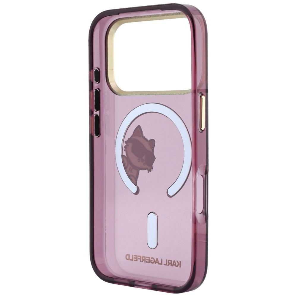 Puzdro MagSafe pre Apple iPhone 18 Pro / 17 Pro, Karl Lagerfeld, IML Peekaboo Print and Metal Frame, bordové