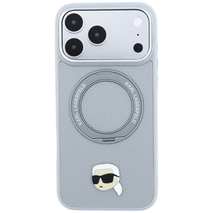 MagSafe puzdro pre Apple iPhone 18 Pro / 17 Pro, Karl Lagerfeld, Ring Stand 360 Karl Pin, sivé