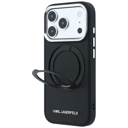 MagSafe puzdro pre Apple iPhone 18 Pro / 17 Pro, Karl Lagerfeld, Ring Stand 360 Saffiano, Čierna