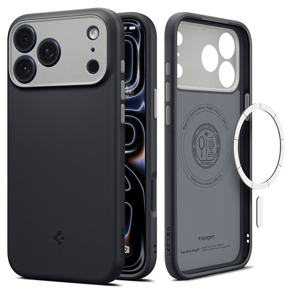 MagSafe puzdro pre Apple iPhone 18 Pro / 17 Pro, Spigen, Caseology Nano Pop, Čierna ACS12177