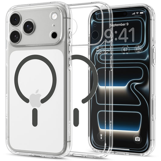 MagSafe puzdro pre Apple iPhone 18 Pro / 17 Pro, Spigen, Ultra Hybrid, Priehľadná sivá ACS12156