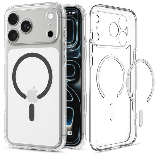 MagSafe puzdro pre Apple iPhone 18 Pro / 17 Pro, Spigen, Ultra Hybrid, Priehľadná sivá ACS12156