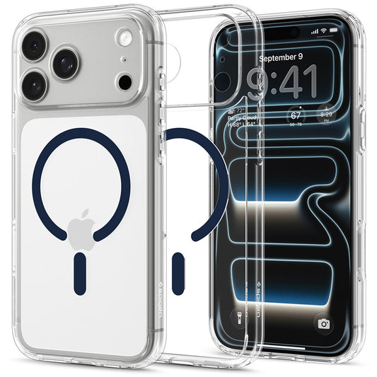 MagSafe puzdro pre Apple iPhone 18 Pro / 17 Pro, Spigen, Ultra Hybrid, Transparentná Tmavomodrá ACS12158