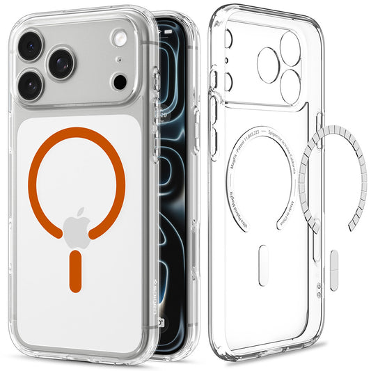 MagSafe puzdro pre Apple iPhone 18 Pro / 17 Pro, Spigen, Ultra Hybrid, Priehľadná Oranžová ACS12159