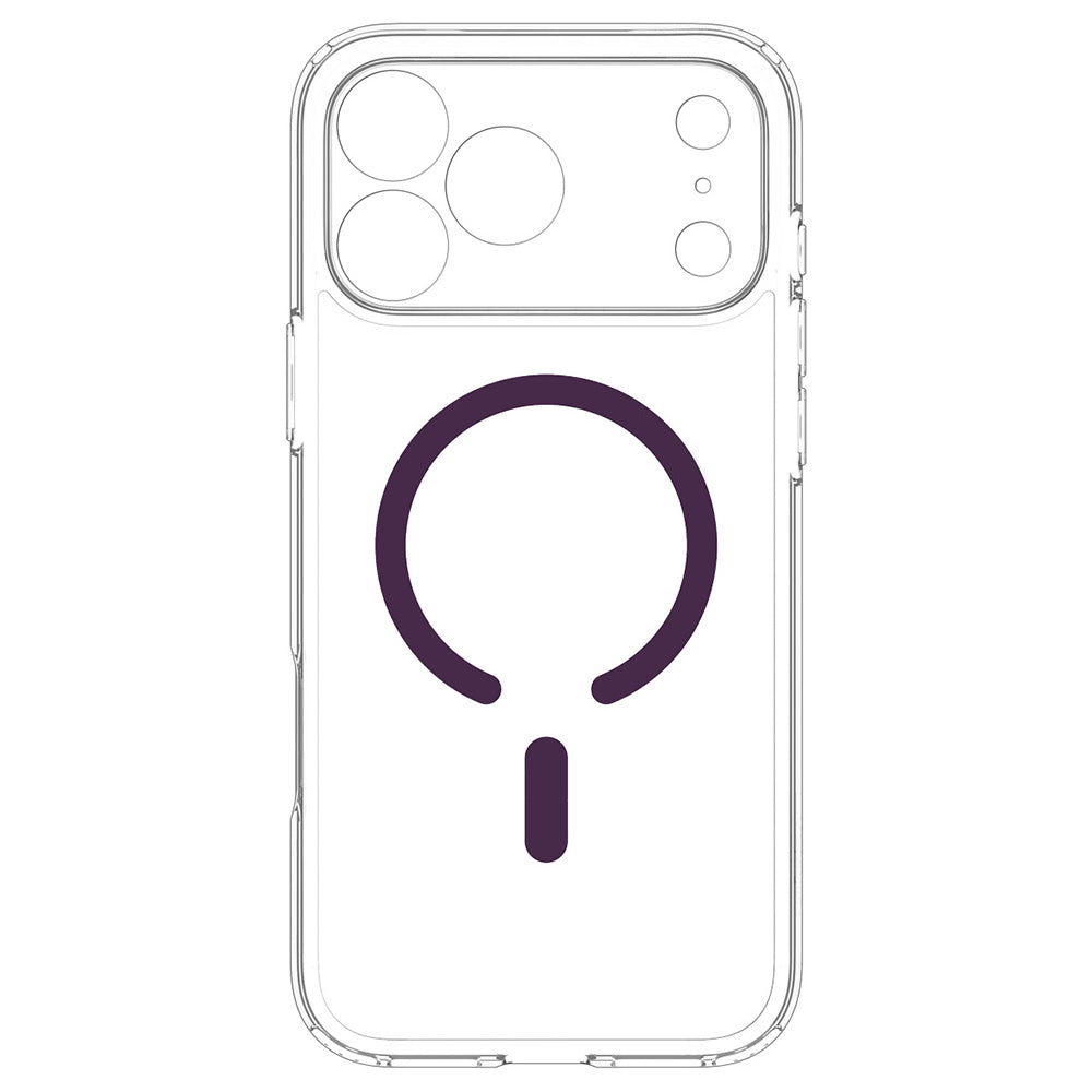 Puzdro MagSafe pre Apple iPhone 18 Pro / 17 Pro, Spigen, Ultra Hybrid, priehľadné bordové ACS12335