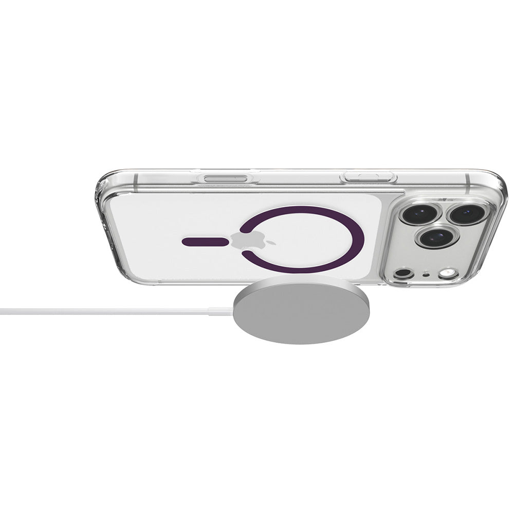 Puzdro MagSafe pre Apple iPhone 18 Pro / 17 Pro, Spigen, Ultra Hybrid, priehľadné bordové ACS12335