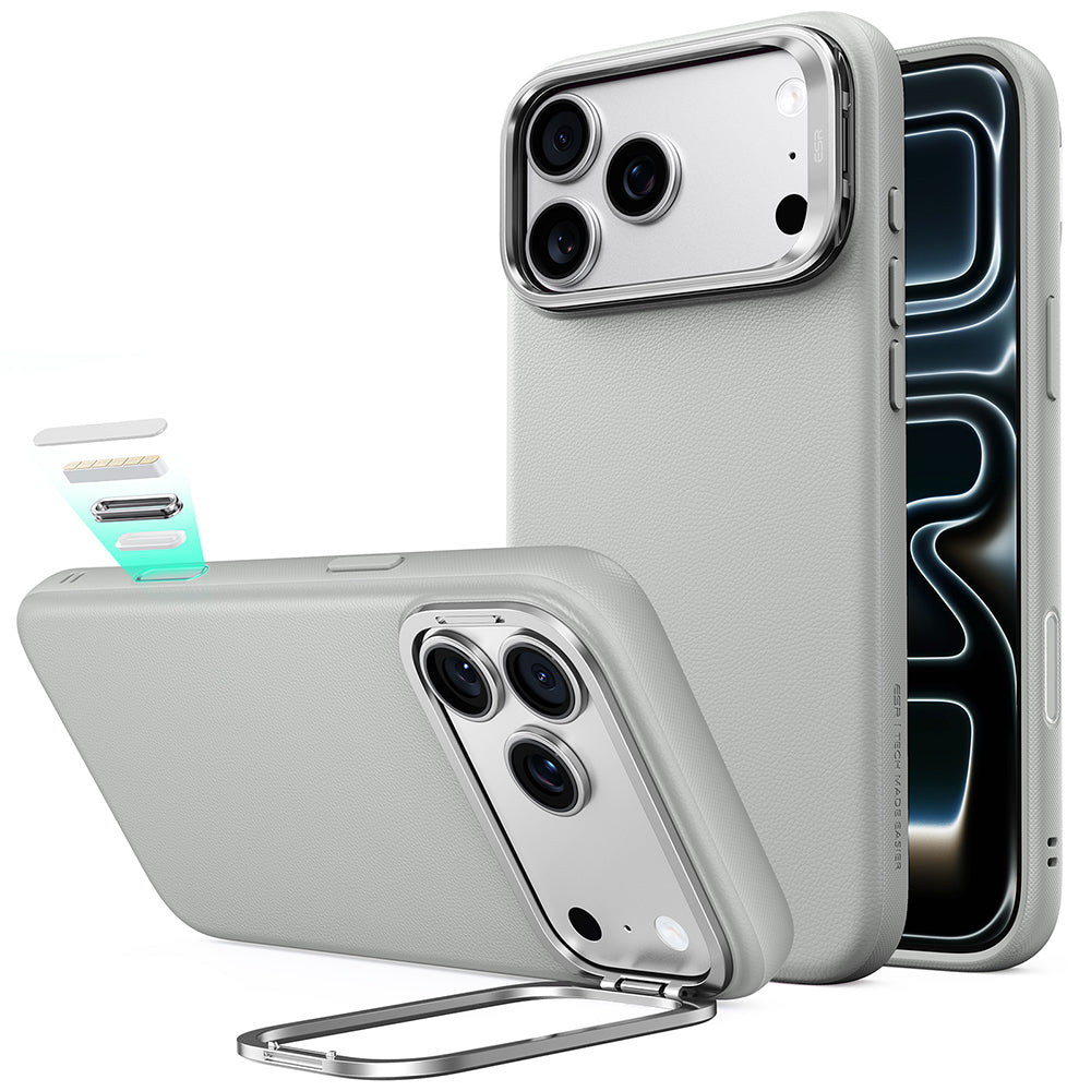 MagSafe puzdro pre Apple iPhone 18 Pro Max / 17 Pro Max, ESR, Atelier s opierkou, sivé