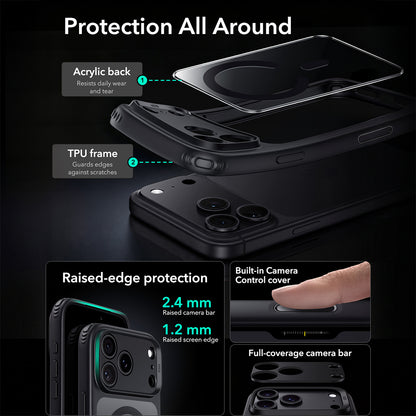 MagSafe puzdro pre Apple iPhone 18 Pro Max / 17 Pro Max, ESR, Classic Hybrid, Čierne priehľadné
