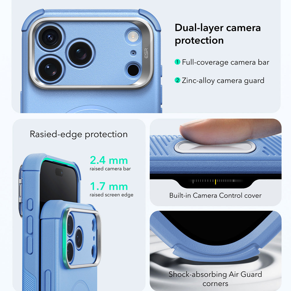 MagSafe puzdro pre Apple iPhone 18 Pro Max / 17 Pro Max, ESR, Cyber Armor Kickstand, Modrá