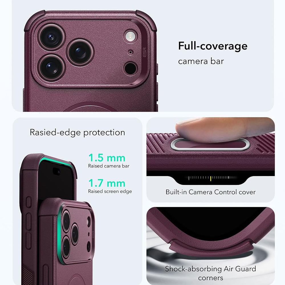 MagSafe puzdro pre Apple iPhone 18 Pro Max / 17 Pro Max, ESR, Cyber, Tmavo vínová matná