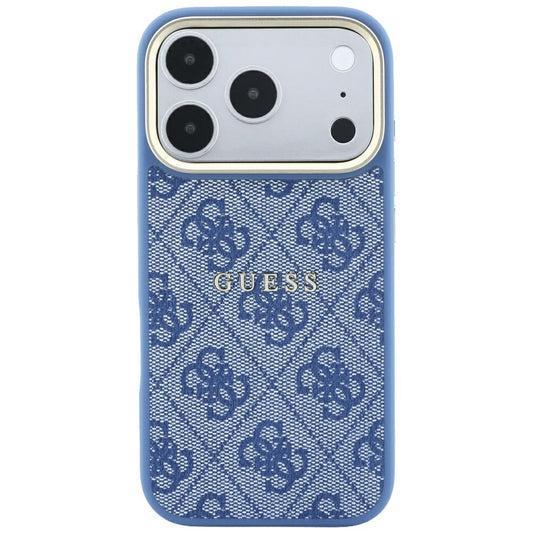 MagSafe Case for Apple iPhone 18 Pro Max / 17 Pro Max, Guess, 4G Embossed Classic, Blue