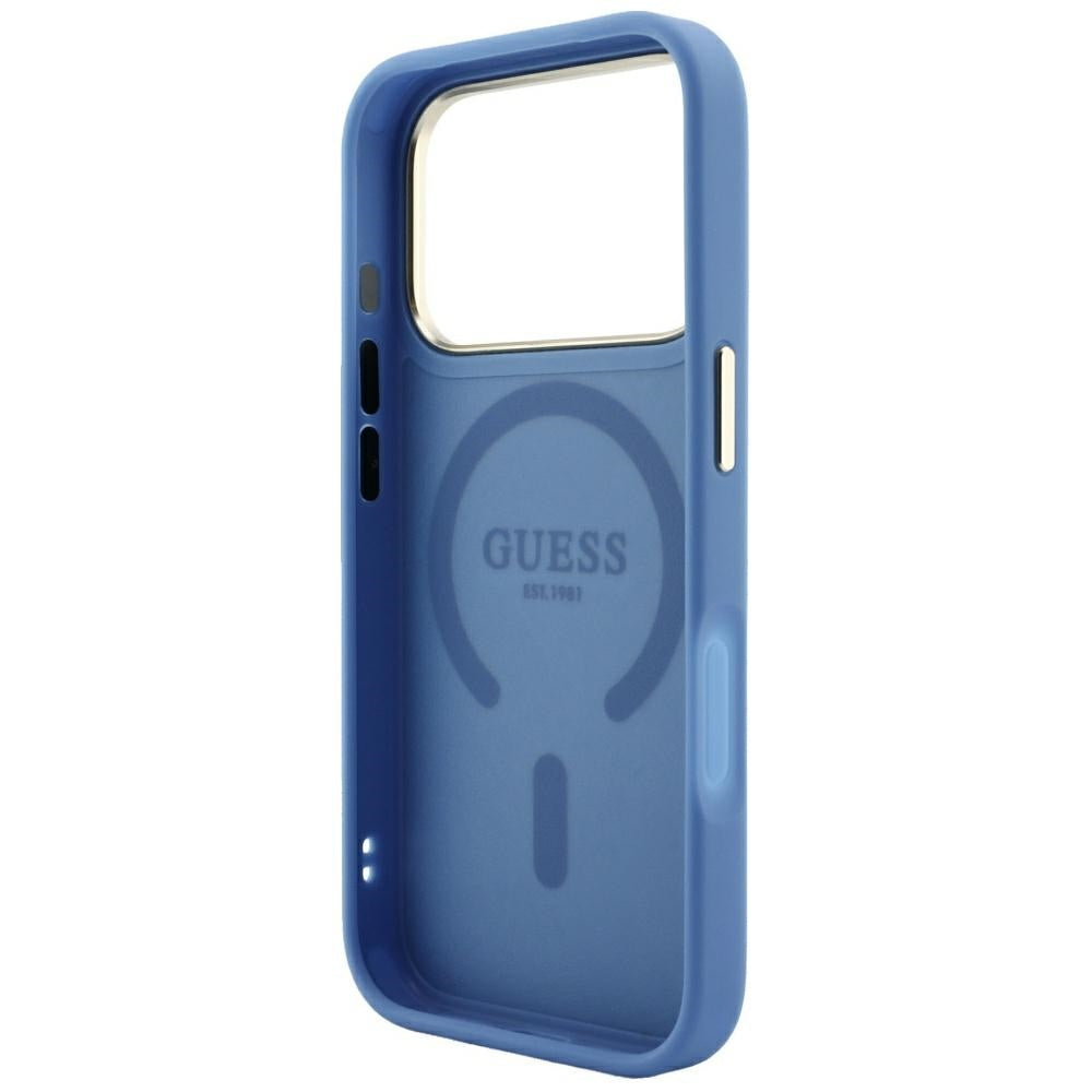 MagSafe puzdro pre Apple iPhone 18 Pro Max / 17 Pro Max, Guess, 4G Embossed Classic, Modrá