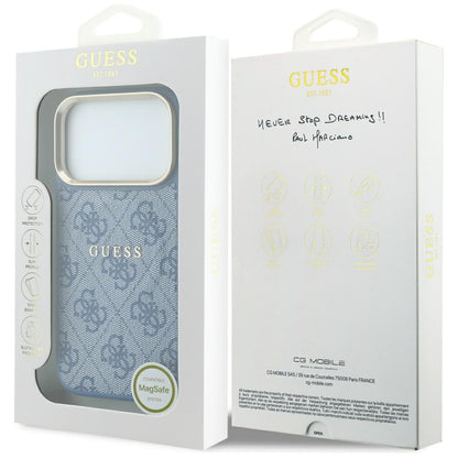 MagSafe puzdro pre Apple iPhone 18 Pro Max / 17 Pro Max, Guess, 4G Embossed Classic, Modrá