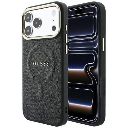 MagSafe puzdro pre Apple iPhone 18 Pro Max / 17 Pro Max, Guess, 4G Embossed Classic, Čierna