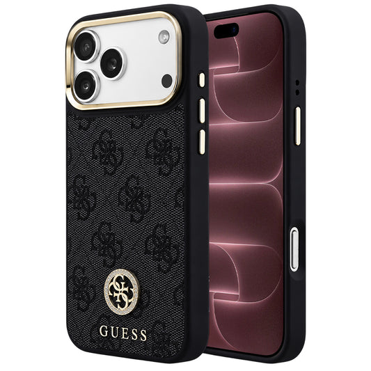 Puzdro MagSafe pre Apple iPhone 18 Pro Max / 17 Pro Max, Guess, 4G Strass Logo, čierne