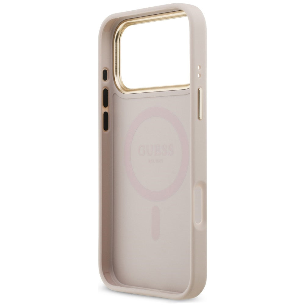 Puzdro MagSafe pre Apple iPhone 18 Pro Max / 17 Pro Max, Guess, 4G Strass Logo, ružové