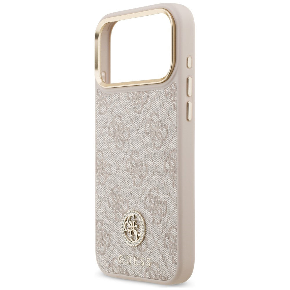 Puzdro MagSafe pre Apple iPhone 18 Pro Max / 17 Pro Max, Guess, 4G Strass Logo, ružové