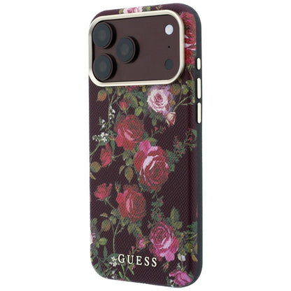MagSafe Case for Apple iPhone 18 Pro Max / 17 Pro Max, Guess, Blossom Roses Print, Burgundy
