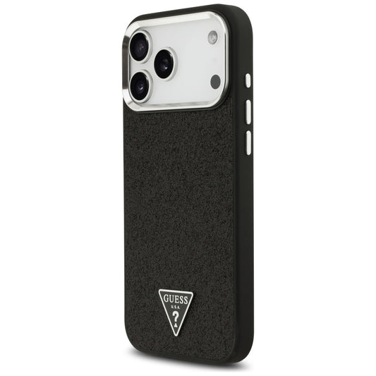 MagSafe puzdro pre Apple iPhone 18 Pro Max / 17 Pro Max, Guess, trblietavé trojuholníkové logo, čierne