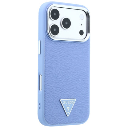 MagSafe puzdro pre Apple iPhone 18 Pro Max / 17 Pro Max, Guess, Štruktúrované trojuholníkové logo, Modré