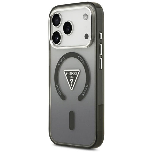 Puzdro MagSafe pre Apple iPhone 18 Pro Max / 17 Pro Max, Guess, IML Gradient Triangle Logo, čierne