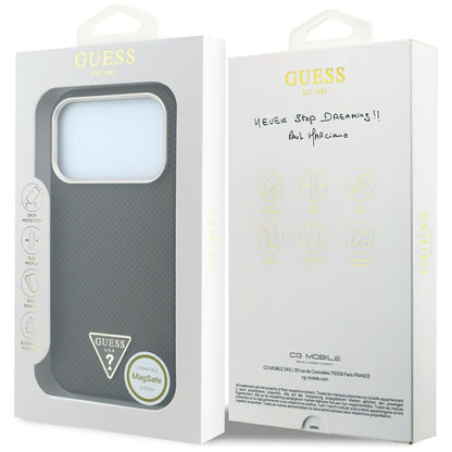 MagSafe puzdro pre Apple iPhone 18 Pro Max / 17 Pro Max, Guess, Kevlar trojuholníkové logo, Hnedé