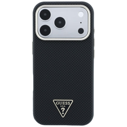 MagSafe puzdro pre Apple iPhone 18 Pro Max / 17 Pro Max, Guess, Kevlar Triangle Logo, čierne