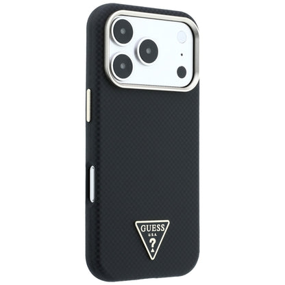 MagSafe puzdro pre Apple iPhone 18 Pro Max / 17 Pro Max, Guess, Kevlar Triangle Logo, čierne