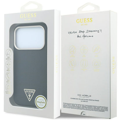 MagSafe puzdro pre Apple iPhone 18 Pro Max / 17 Pro Max, Guess, Kevlar Triangle Logo, čierne
