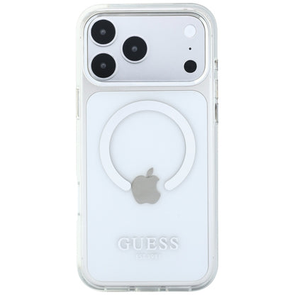 MagSafe puzdro pre Apple iPhone 18 Pro Max / 17 Pro Max, Guess, Metal Outline, Strieborné
