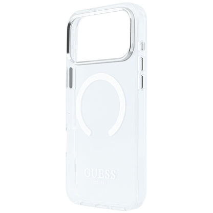 MagSafe puzdro pre Apple iPhone 18 Pro Max / 17 Pro Max, Guess, Metal Outline, Strieborné