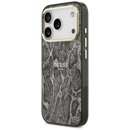 Puzdro MagSafe pre Apple iPhone 18 Pro Max / 17 Pro Max, Guess, vzor pytón, čierne