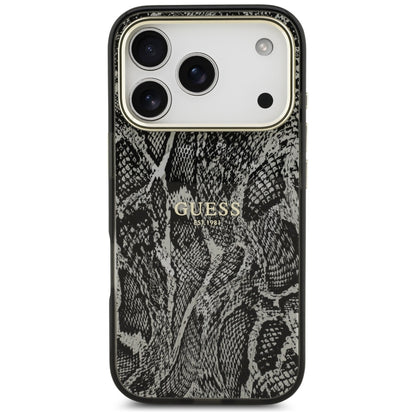 Puzdro MagSafe pre Apple iPhone 18 Pro Max / 17 Pro Max, Guess, vzor pytón, čierne