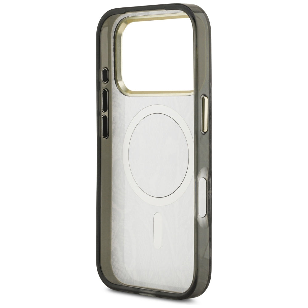 Puzdro MagSafe pre Apple iPhone 18 Pro Max / 17 Pro Max, Guess, vzor pytón, čierne